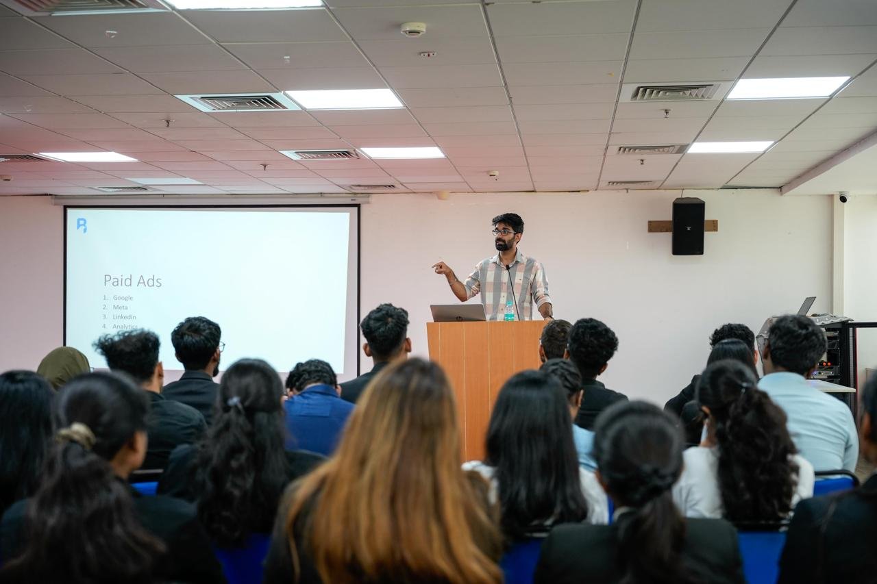 Shivam Singh presenting digital marketing to an audience